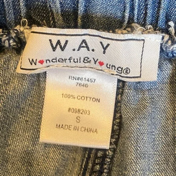 W.A.Y/Wonderful and Young Wide Leg Drawstring Waist Blue Jeans Sz S #134Q - Picture 6 of 7